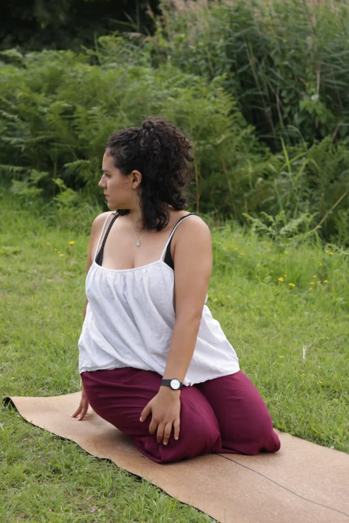 Gaby among trees sit